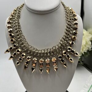 Adia Kibur Grand‎ Metallic Spray Collar Statement Necklace